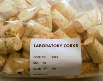 tapered corks, size 10, 100 quantity