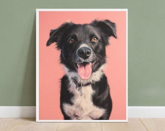 Custom Dog Portrait from Photo | Realistic Pet Painting, Memorial Gift, Personalized Animal Artwork, Digital or Framed Print