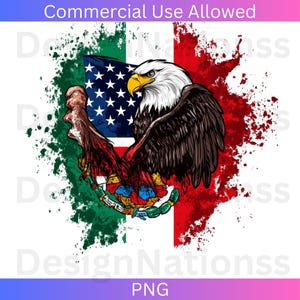 USA Mexican Flag PNG, American Eagle Png, Mexican Roots Png, Independence Day Png, Spanish Png, Mexicana Latino Pride, Digital Download