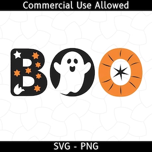 Boo SVG Halloween SVG, Ghost SVG, Spooky Svg, Pumpkin Svg, T-shirt Svg, Bat Svg, Png, Svg File for Cricut, Digital Designs Downloads