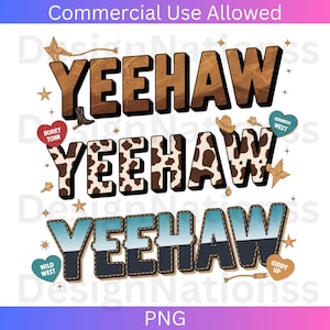 Yeehaw PNG / Diseños de sublimación de vaquera occidental / Retro Country Png / Western Yeehaw PNG / Salvaje Oeste PNG / Descargas digitales para camisetas