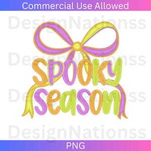 Cute Pastel Spooky Season Bow PNG | Halloween Brushstroke Sublimation Design | Spooky Mama Png | Girly Spooky Ghost Png | Digital Download