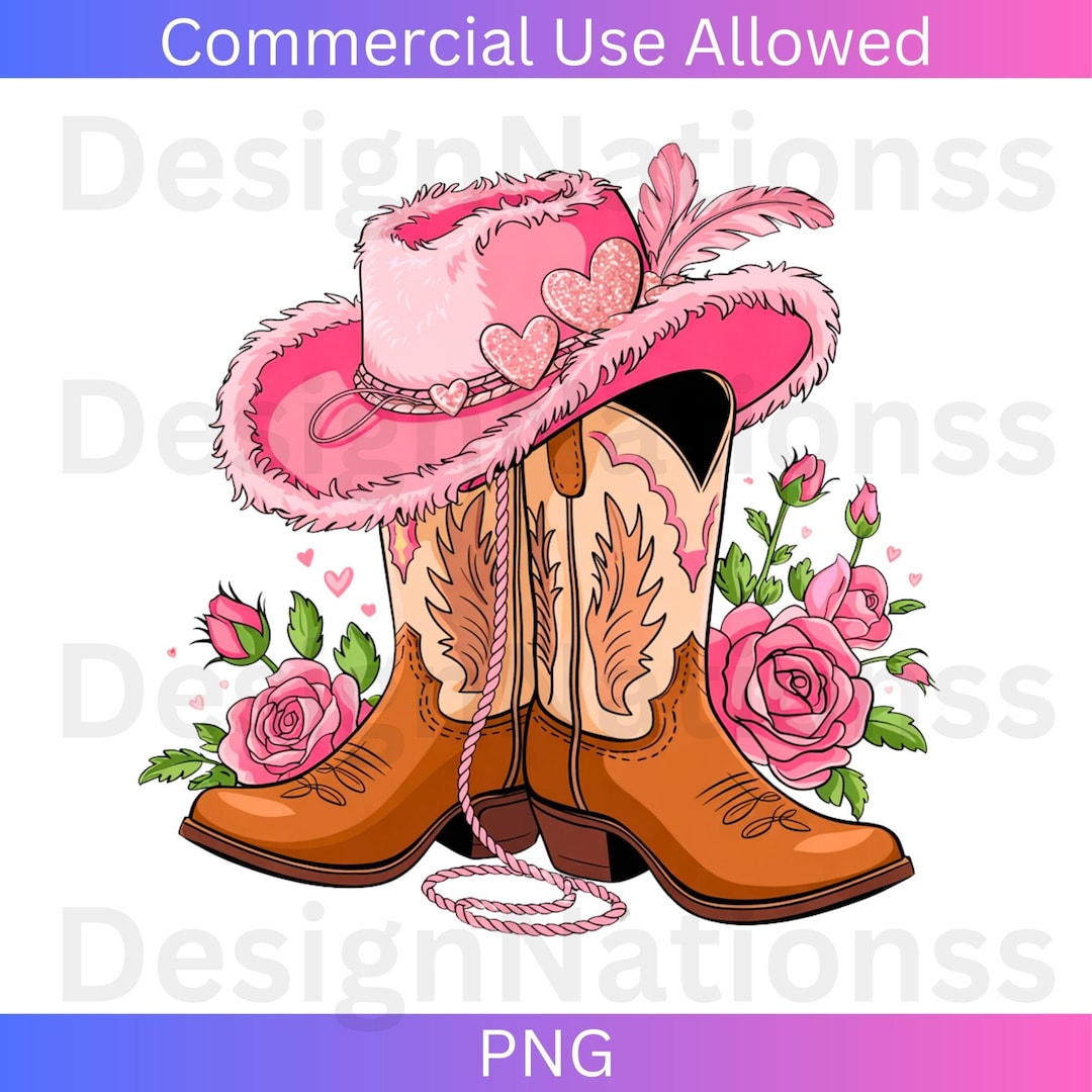 Cowgirl Boots PNG | Pink Cowboy Boots Png | Rodeo Fashion Png | Western ...
