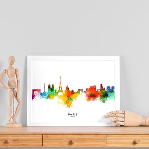 Paris City Skyline Printable Wall Art – Paris Night Sky Poster – Digital Download Paris Print – France Cityscape Home Decor