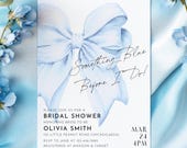 Something Blue Before I Do Bridal Invitation Template Blue Bow Bridal Shower Shes Tying the Knot Bachelorette Invite Coquette Wedding Shower
