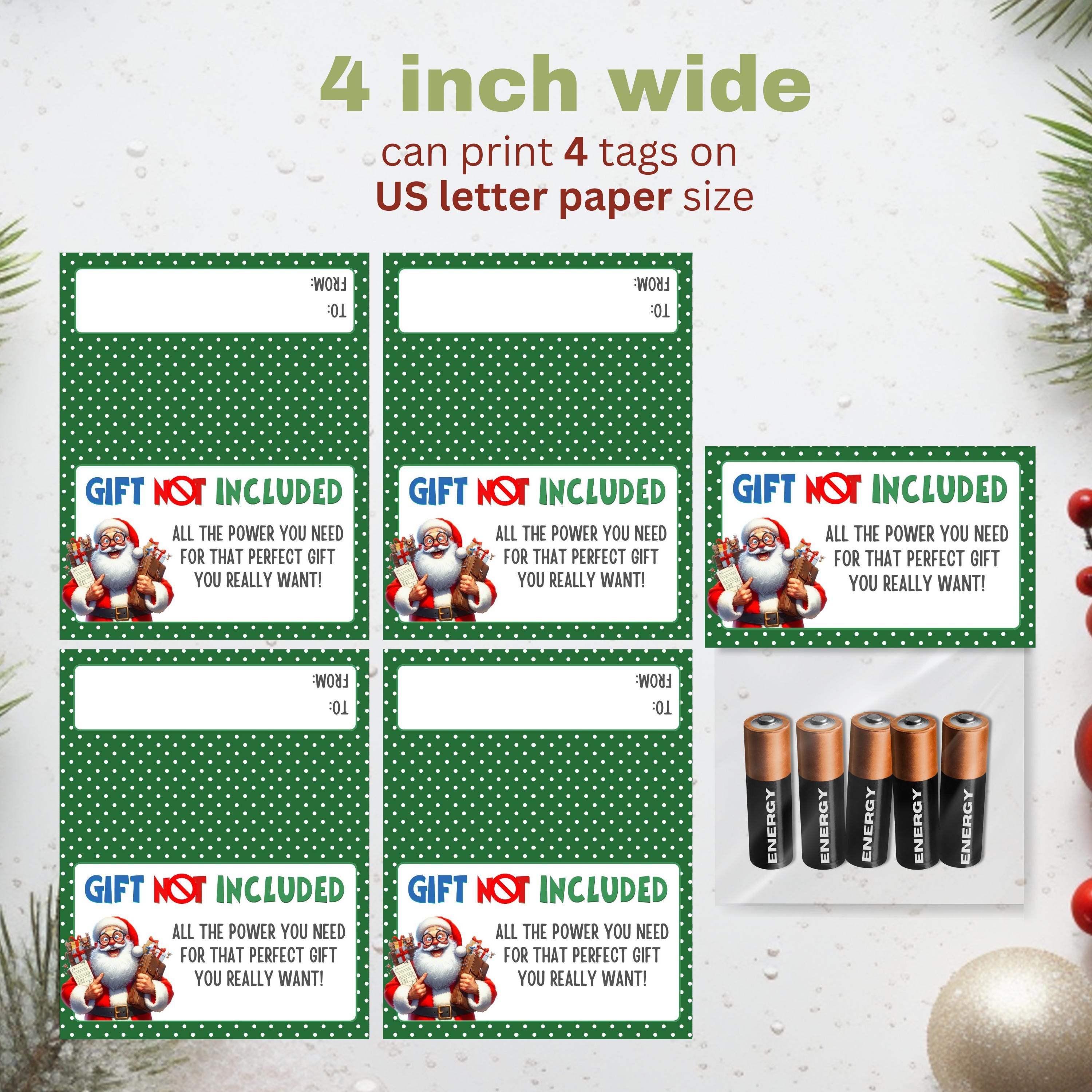 Gift Not Included Graphics Gift Not Included Gift Tag, White Elephant Gift Tag, Fun Christmas Gag ...