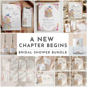 Brautdusche Einladung Set Neues Kapitel Beginnt Brautdusche Blumenschmetterling Brautdusche Storybook Themed Brautdusche