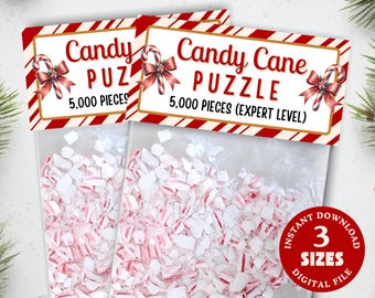 Christmas Candy Cane Puzzle Gag Gift Tag, White Elephant Gifts, Christmas Gag Gifts, Last Minute Gift, Kids Christmas Favors, Printable Tags