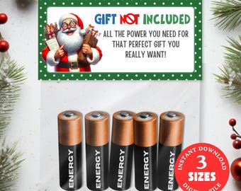 Gift not Included Gift Tag, White Elephant Gift Tag, Fun Christmas Gag Gift, Secret Santa Gift, Holiday Party Favor gift, Printable Download