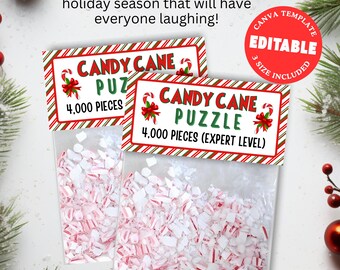 Editable Candy Cane Puzzle Gag Gift, White Elephant Gifts, Christmas Gag Gifts, Last Minute Gift, Funny Gift Christmas White Elephant Gift