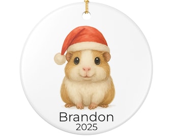 Personalized Baby Guinea Pig Christmas Ornament - Cute Pet Holiday Decoration - Custom Name & Year Gift for Guinea Pig Lovers