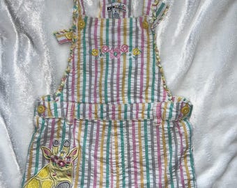 Pelele vintage de bebé y niña con estampado floral de jirafa y rayas, talla 6