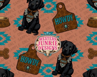 Howdy schwarzer Labrador Retriever Western Seamless File