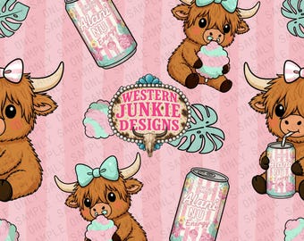 Alani Moo Highland Kuh Energy Drink Nahtlose Datei