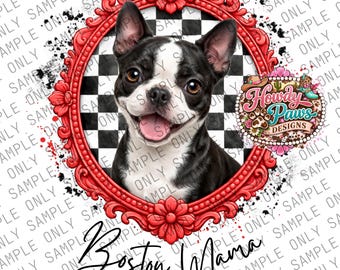 Boston Terrier Mama PNG