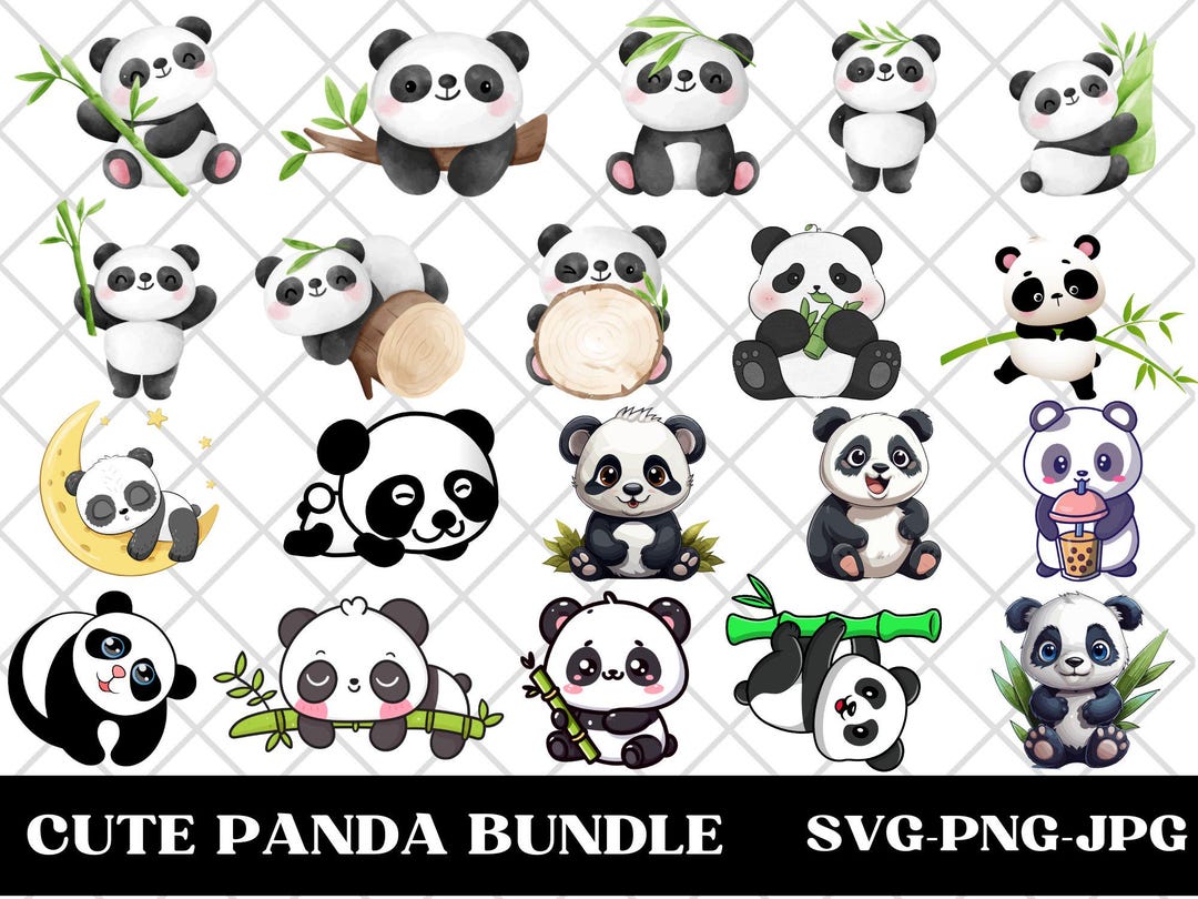 Cute Panda Svg,panda Svg,panda Svg Bundle,panda Head Svg,panda Monogram ...