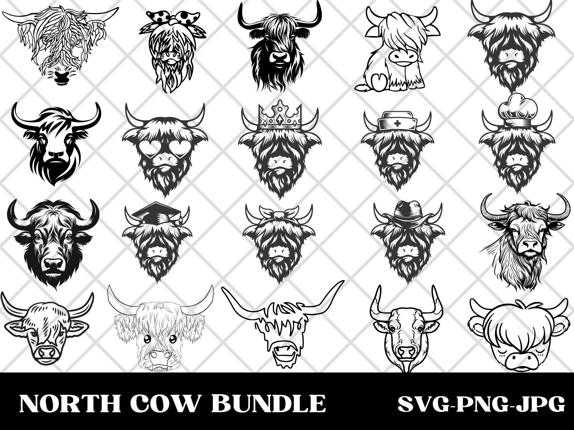 Highland Cow, Baby Cow Svg, Cow Head Svg, Highland Cow Clipart, Cow