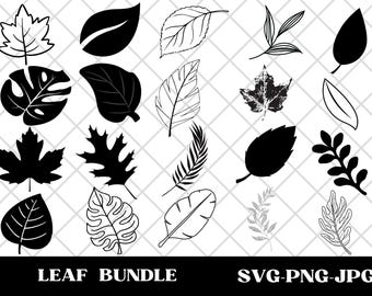 LEAF SVG Bundle, LEAVES Svg Bundle, Leaf Clipart, Leaf Svg Cut Files ...