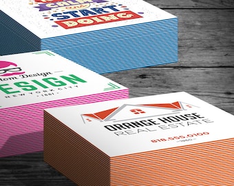 2.5 x 2.5 Painted EDGE Business Cards - Set of 250 - Ultra Thick 32PT Uncoated