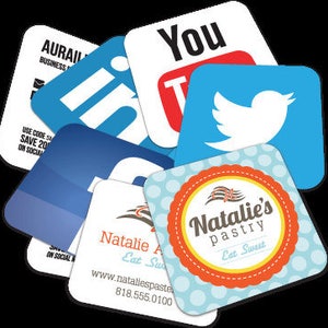 Ensemble de 500 - 2.5" x 2.5" Round Corner Square Cartes de visite