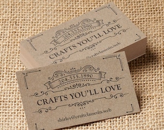 Set of 500  -  3.5"  x  2." Brown Crafter Business Cards