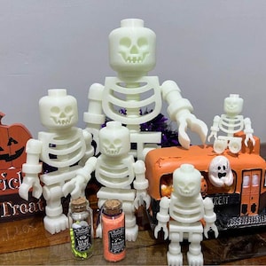 3D Printed Brick Halloween Glow In The Dark Skeletons Various Sizes