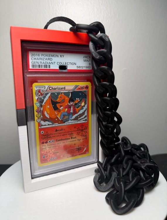 graded card necklace Clasp Slab Holder Necklace: Deepspace Black this chain lets you flaunt them with confidence and flair Wearable Necklace Frame for PSA