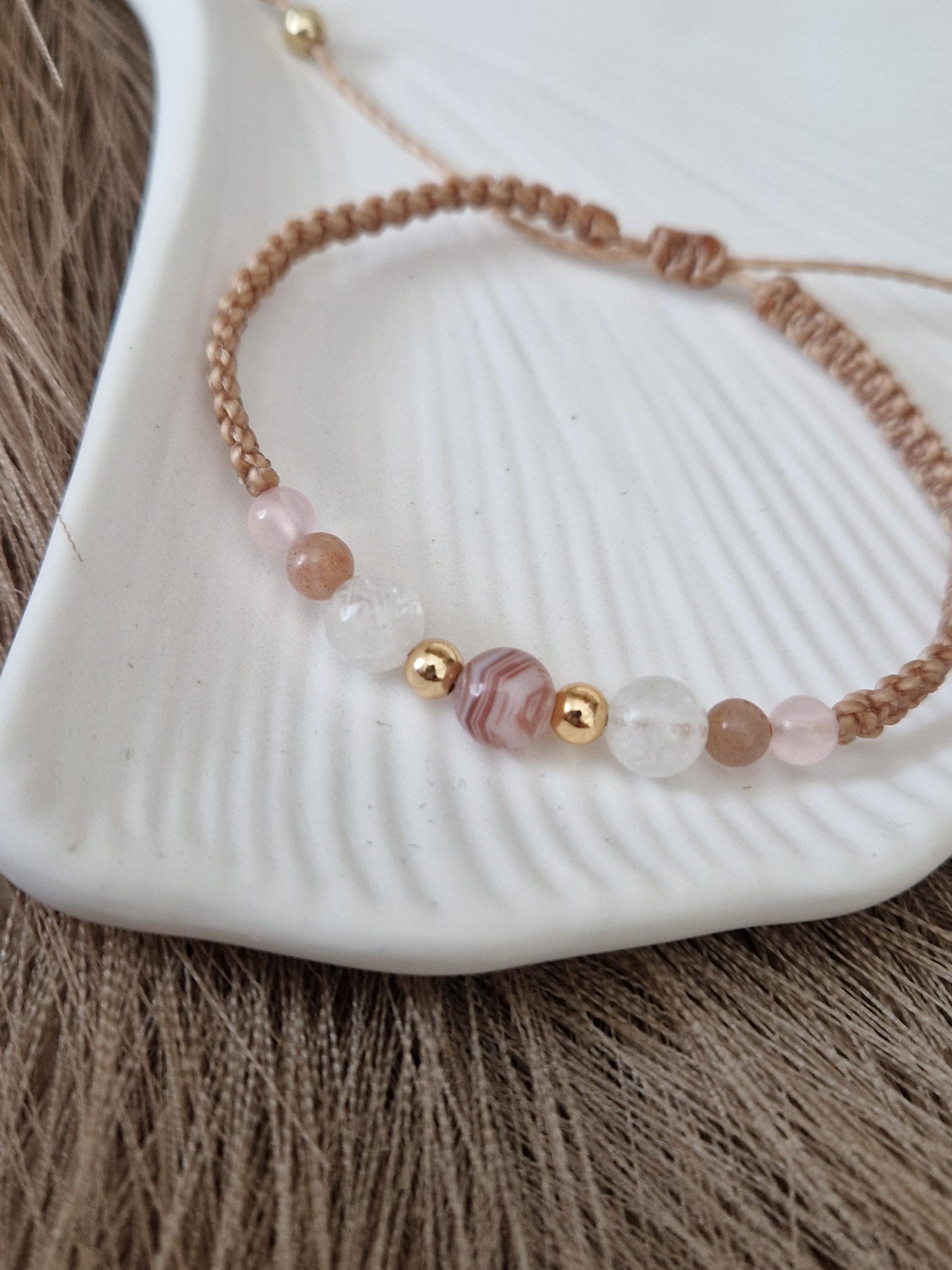 Personalisiertes Perlen Armband Mit 13mm Gravur Plättchen, Edelstahl, Silber, Rosé, Gold, Geschenk Mama, Freundin, Geburt, Trauzeugin