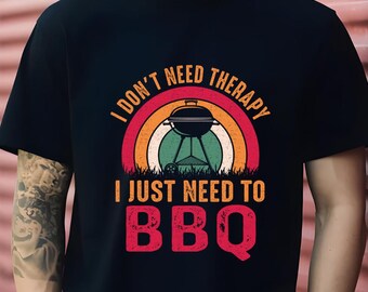 Funny BBQ T-Shirt | Grill Lover Dad Tee, Stress Relief Cookout Gift