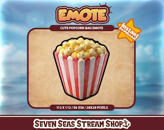 Popcorn Bag Emote // Movie Theater Snack Grab Your Popcorn Funny Meme Streamer Graphic // Instant Download // Twitch, Discord, YouTube