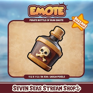 Pirate Rum Bottle Emote // Swashbuckling Piracy Alcoholic Drink Cheers Streamer Graphic // Instant Download // Twitch, Discord, YouTube