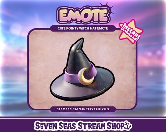 Pointy Witch Hat Emote // Cute Witchy Whimsical Magical Occult Halloween Streamer Graphic // Instant Download // Twitch, Discord, YouTube