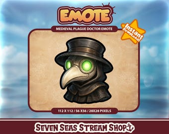 Medieval Plague Doctor TWITCH EMOTE // Medieval Doctor Icon // Cartoon Emoji for Streamers (Digital Download) // Twitch, Discord Emote