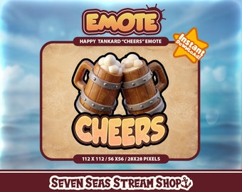 Cute Tankard Cheers Emote // Fantasy Tabletop Streamer Graphic // Instant Download // Twitch, Discord, YouTube
