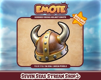 Horned Viking Helmet Emote // Ancient Fantasy Norse Warrior Berserker Helm Streamer Graphics // Instant Download // Twitch, Discord, YouTube