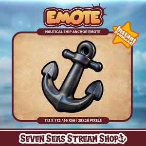 Nautical Ship Anchor Emote // Naval Rustic Weight Anchor Pirate Sailing Streamer Graphic // Instant Download // Twitch, Discord, YouTube