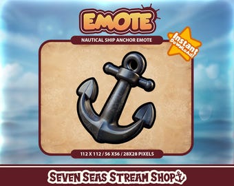 Nautical Ship Anchor Emote // Naval Rustic Weight Anchor Pirate Sailing Streamer Graphic // Instant Download // Twitch, Discord, YouTube