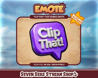 Purple "Clip That" Chat Bubble Emote // Twitch Chat Highlight Funny Meme Streamer Graphic // Instant Download // Twitch, Discord, YouTube