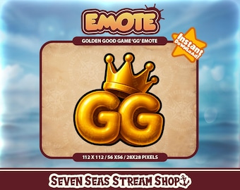 Golden GG Doctor TWITCH EMOTE // Nice Match 'Good Game' Icon // Cartoon Emoji for Streamers (Digital Download) // Twitch, Discord Emote