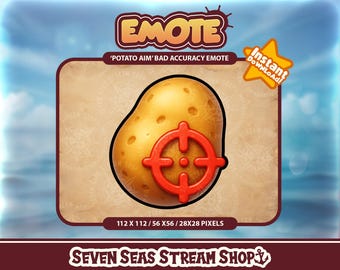 Potato Aim Emote // Trash Teammate Aim Choke Anti-Clutch Streamer Graphic // Instant Download // Twitch, Discord, YouTube
