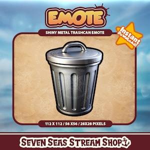 Emote Cestino di metallo // Riciclaggio dei rifiuti Cassonetto della spazzatura Cestino della spazzatura Grafica Streamer // Download istantaneo // Twitch, Discord, YouTube