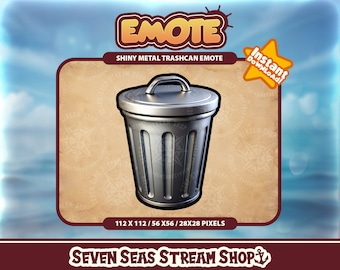 Metal Trashcan Emote // Trash Recycling Dumpster Garbage Wastebasket Streamer Graphic // Instant Download // Twitch, Discord, YouTube