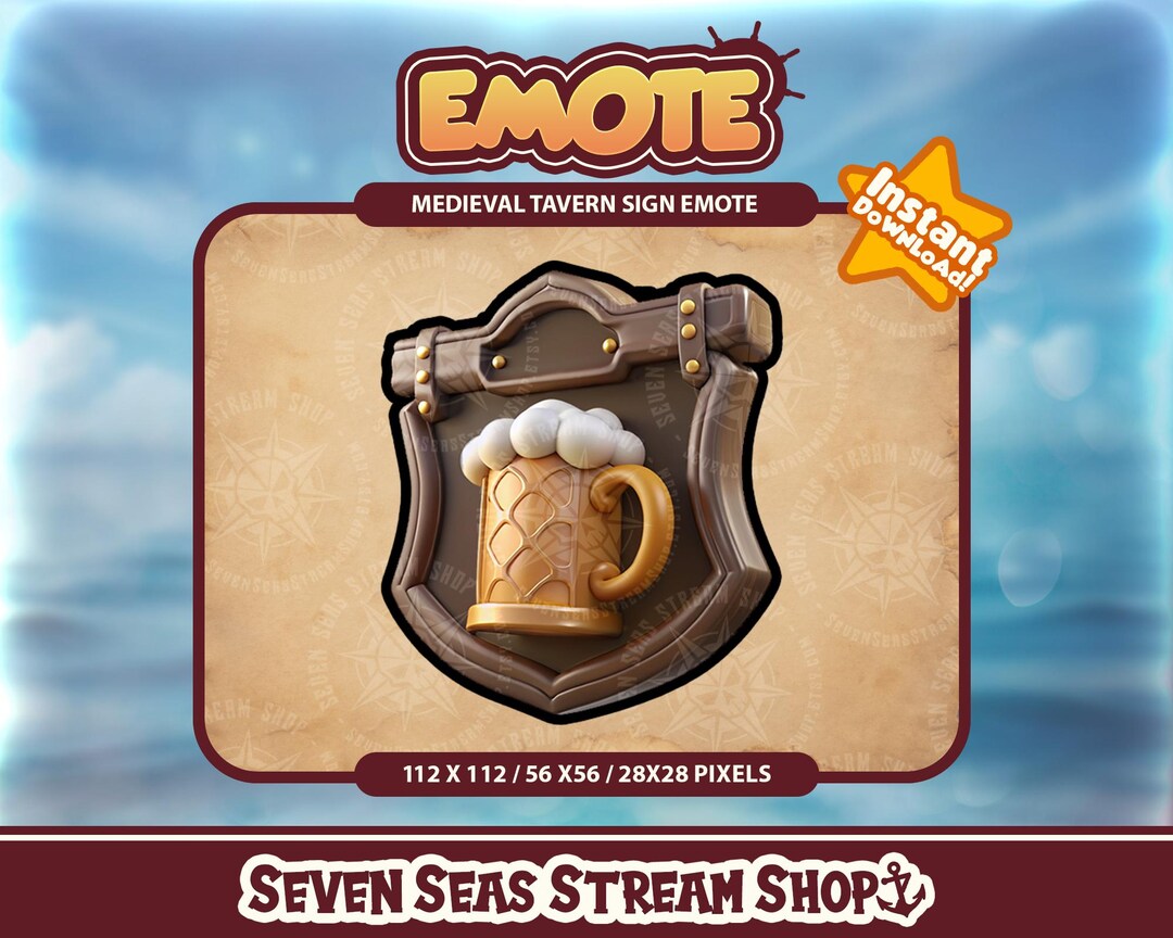 Medieval Tavern Sign Emote // Fantasy Tabletop TTRPG Tankard Drinking ...