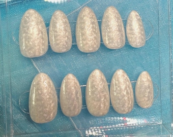 White Pearl Swirls Press on Nail