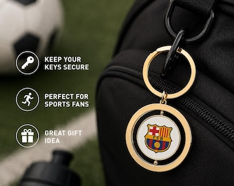 FC Barcelona Rotating Keychain / Handmade / Fan gift