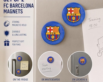 Set of 2 FC Barcelona magnets / Handmade / Fan gift