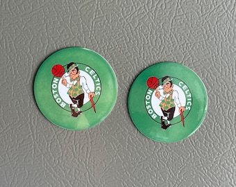Set of 2 Boston Celtics Magnets / Handmade / Fan Gift