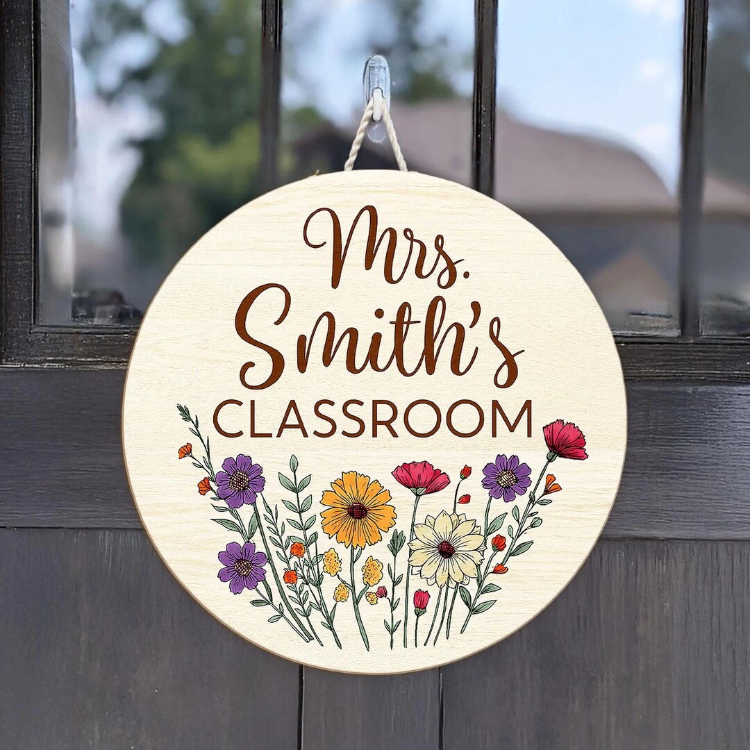 Custom Teacher Door Sign: Personalized Wooden Classroom Decor - Etsy