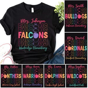 Personalisiertes Lehrer Shirt, benutzerdefinierter Lehrer Name Shirt, Zurück in der Schule Shirt, erster Schultag, Lehrerteam, Lehreranerkennungsgeschenk