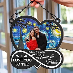 Foto personalizada &quot;Tú y yo, lo aguantamos hasta el último aliento&quot;, pareja - Adorno atrapasol para ventana personalizado